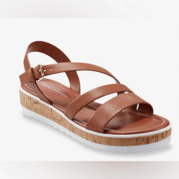 NWOB Marc Fisher Go Get Buckle Strap Sandal in Tan 6.5 - Picture 1 of 10